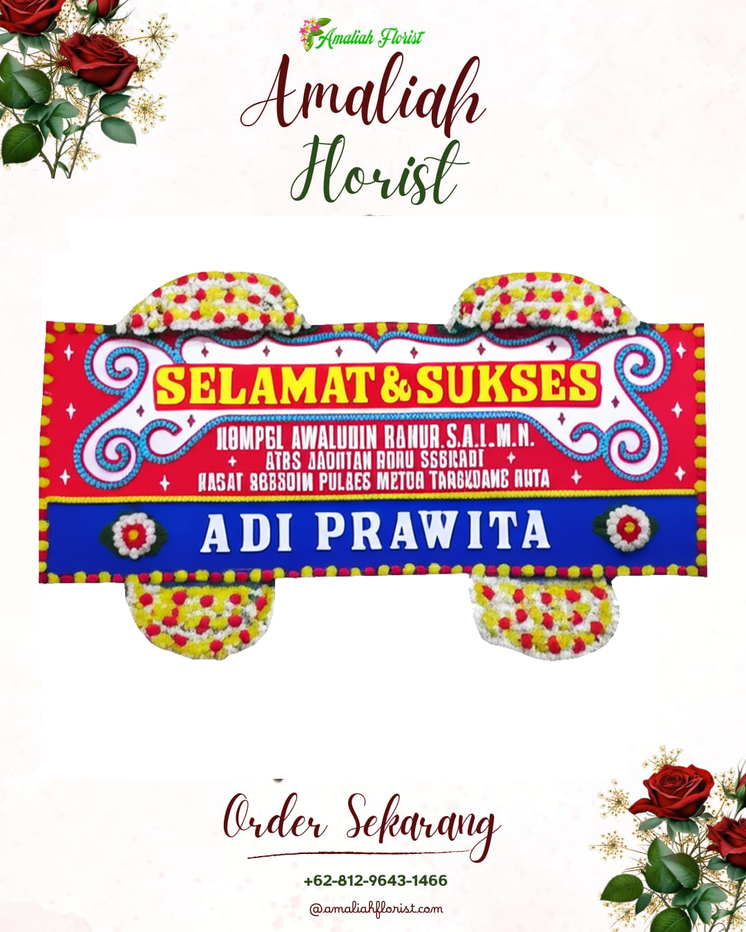 Papan Bunga Ucapan Selamat Prajekan